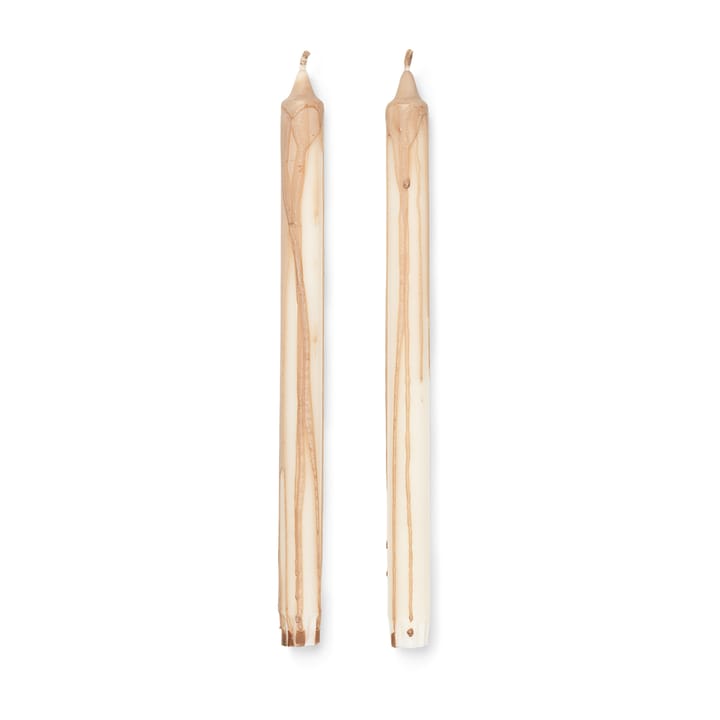 Bougie stéarine Dryp Lot de 2 - Beige - ferm LIVING