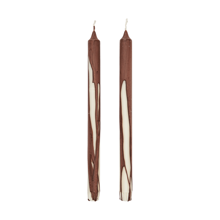 Bougie stéarine Dryp Lot de 2 - Dark Chocolate - Ferm Living
