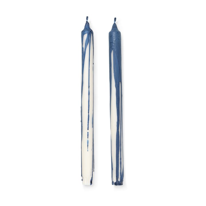 Bougie stéarine Dryp Lot de 2 - Deep Blue - Ferm LIVING