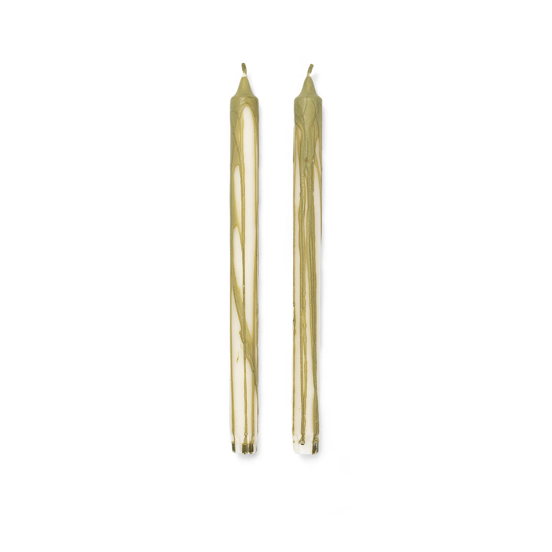 Bougie stéarine Dryp Lot de 2, Olive Ferm Living