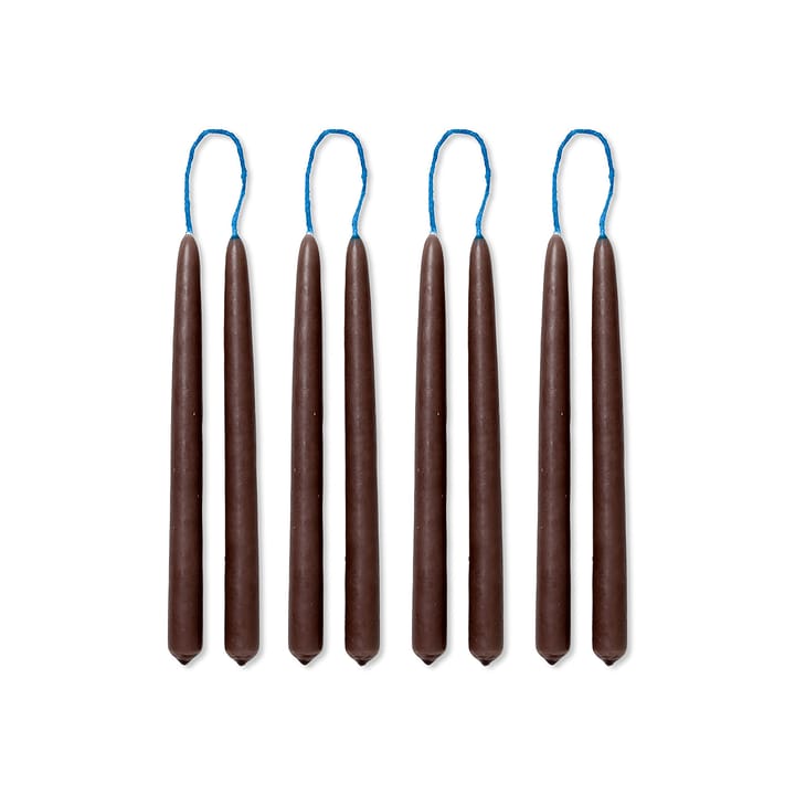 Bougies faites main Dipped candles 15 cm 8-pack  - Brown - Ferm LIVING