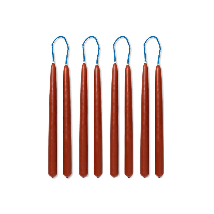 Bougies faites main Dipped candles 15 cm 8-pack  - Rust - ferm LIVING