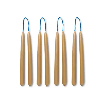 Bougies faites main Dipped candles 15 cm 8-pack - Straw - Ferm Living