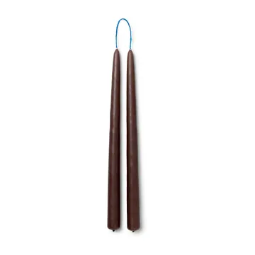 Bougies faites main dipped candles 30 cm Lot de 2 - Brown - Ferm Living