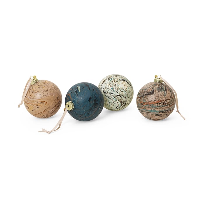 Boule de décoration Marble mixed lot de 4 - Large - Ferm LIVING