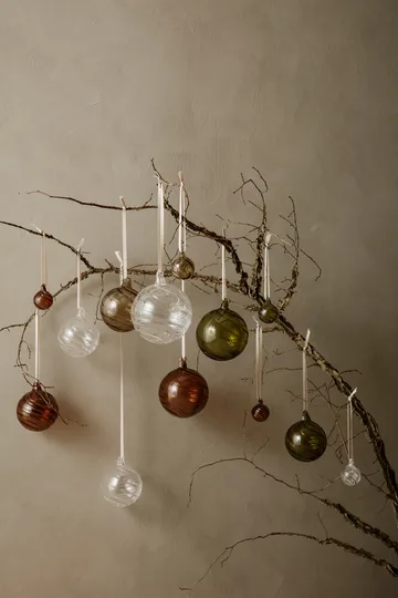 Boule de Noël Twirl moyen Ø8 cm Lot de 4 - Multi - Ferm Living