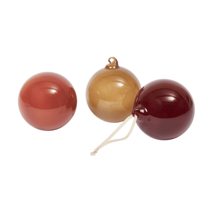 Boule en verre julkulor L Ø10 cm, 3 pièces - Roseate Opaque - Ferm Living