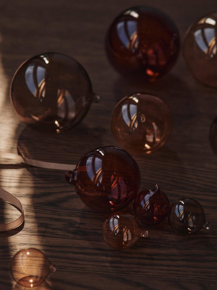 Boule en verre julkulor L Ø10 cm, 3 pièces, Roseate Translucent Ferm Living