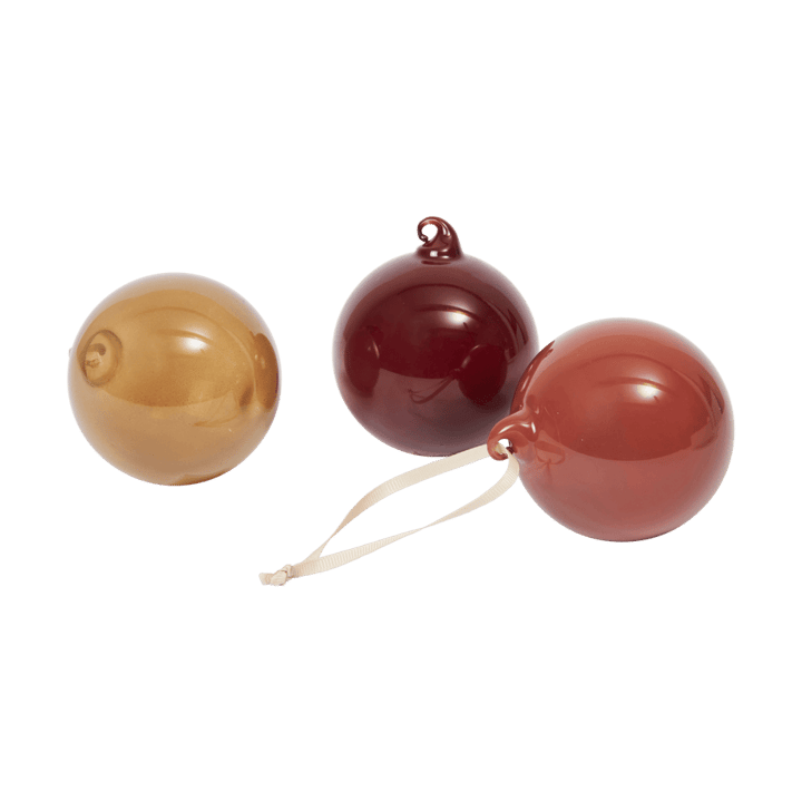 Boule en verre julkulor M Ø8 cm, 3 pièces - Roseate Opaque - Ferm Living