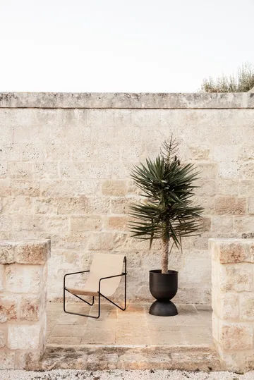 Cache-pot Hourglass moyen Ø40 cm - Noir-gris foncé - Ferm Living