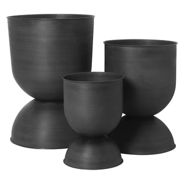 Cache-pot Hourglass moyen Ø41 cm - Noir-gris foncé - ferm LIVING