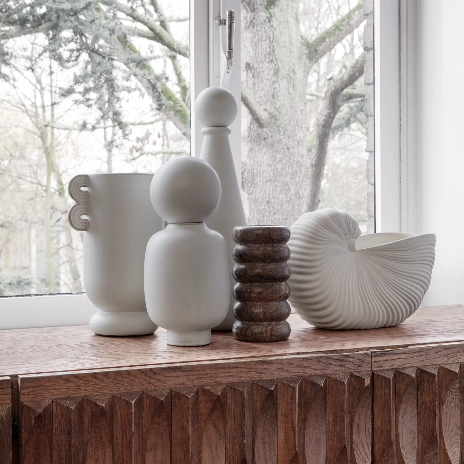 Cache-pot Shell, Blanc cassé, 31x15x21cm Ferm Living