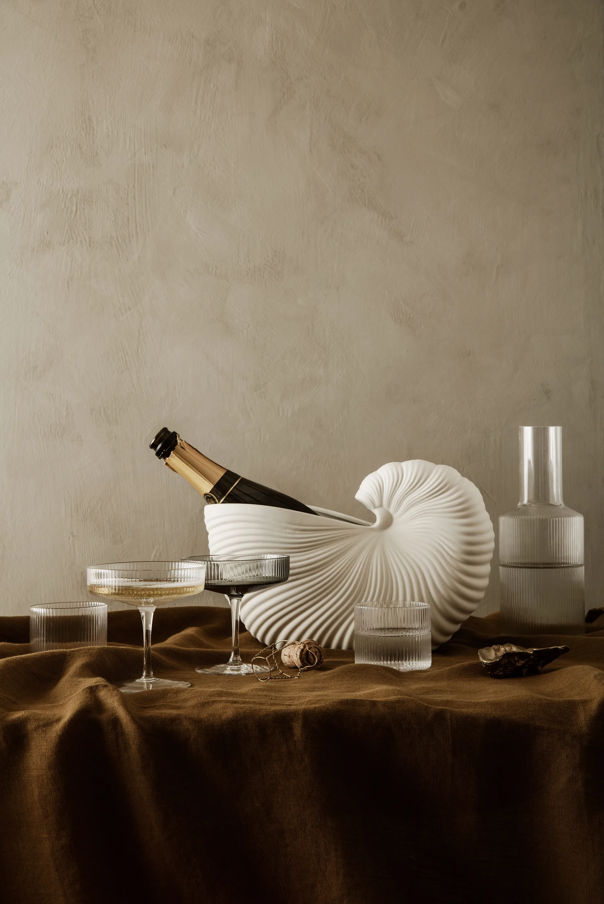Cache-pot Shell, Blanc cassé, 31x15x21cm Ferm Living
