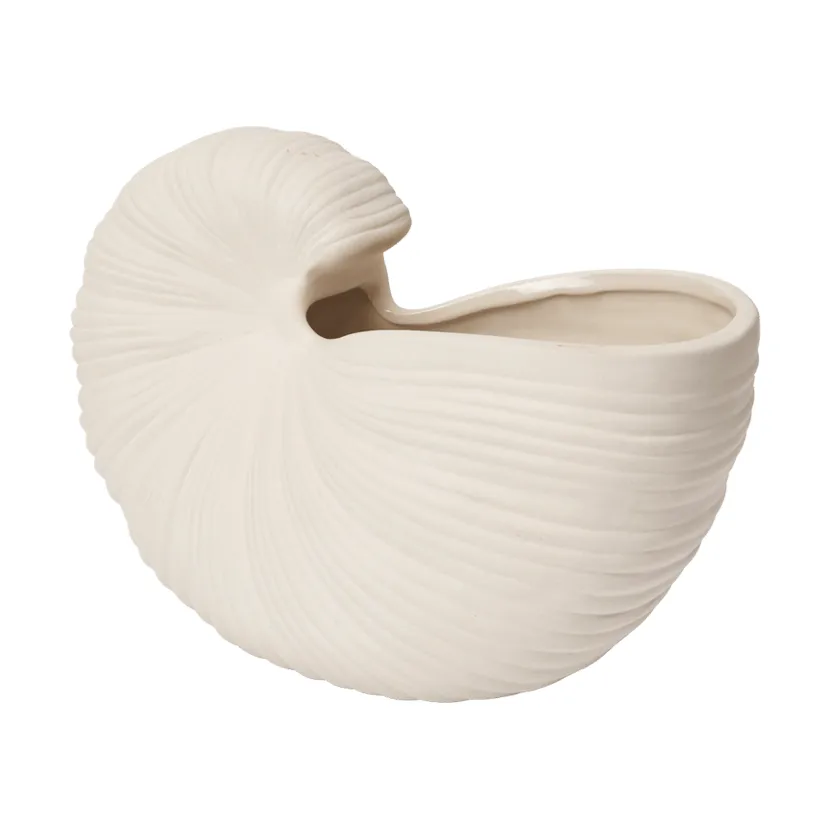 Cache-pot Shell, Off-white, 23x11,5x16 cm Ferm Living