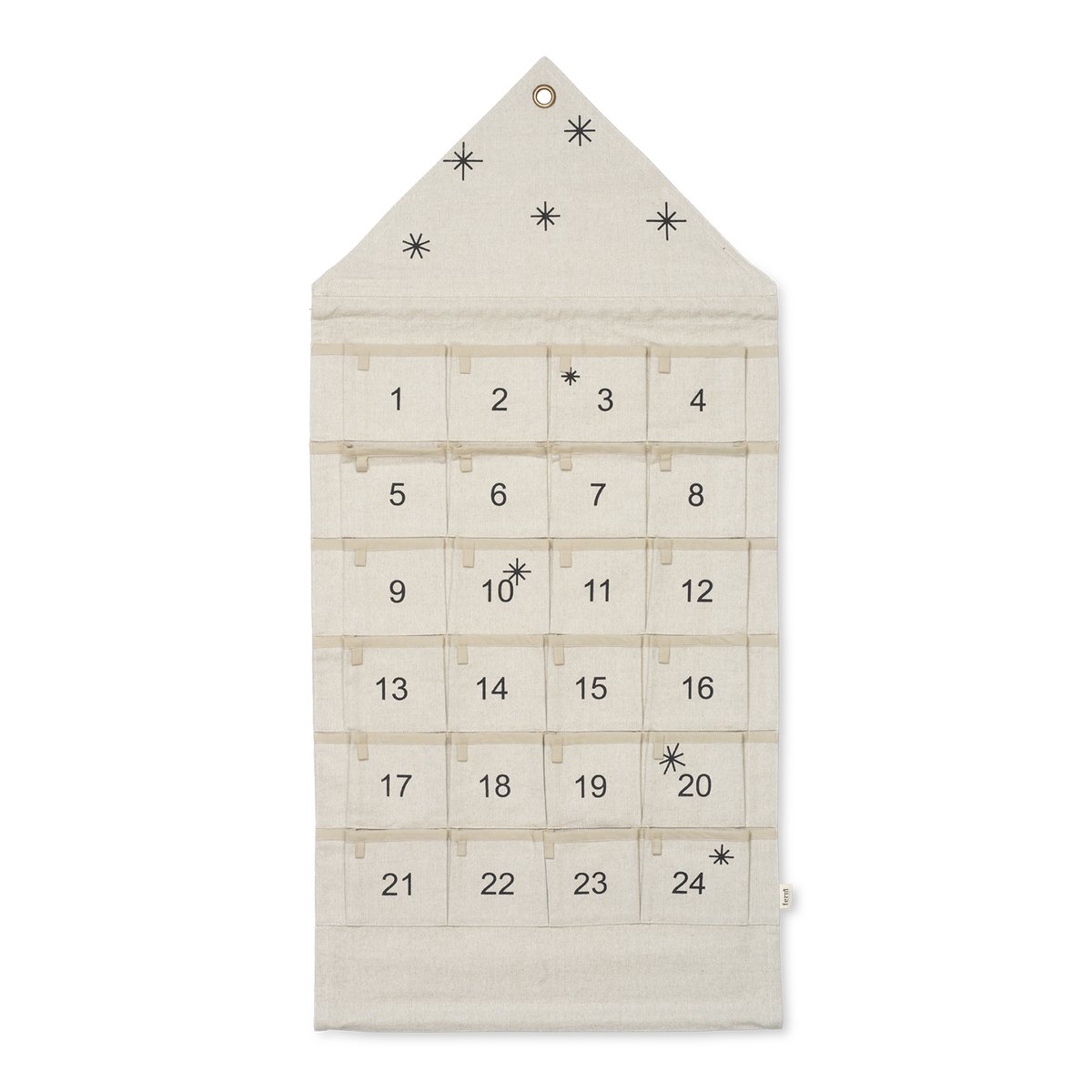 ferm LIVING Calendrier de l'Avent Star maison 100cm Sand