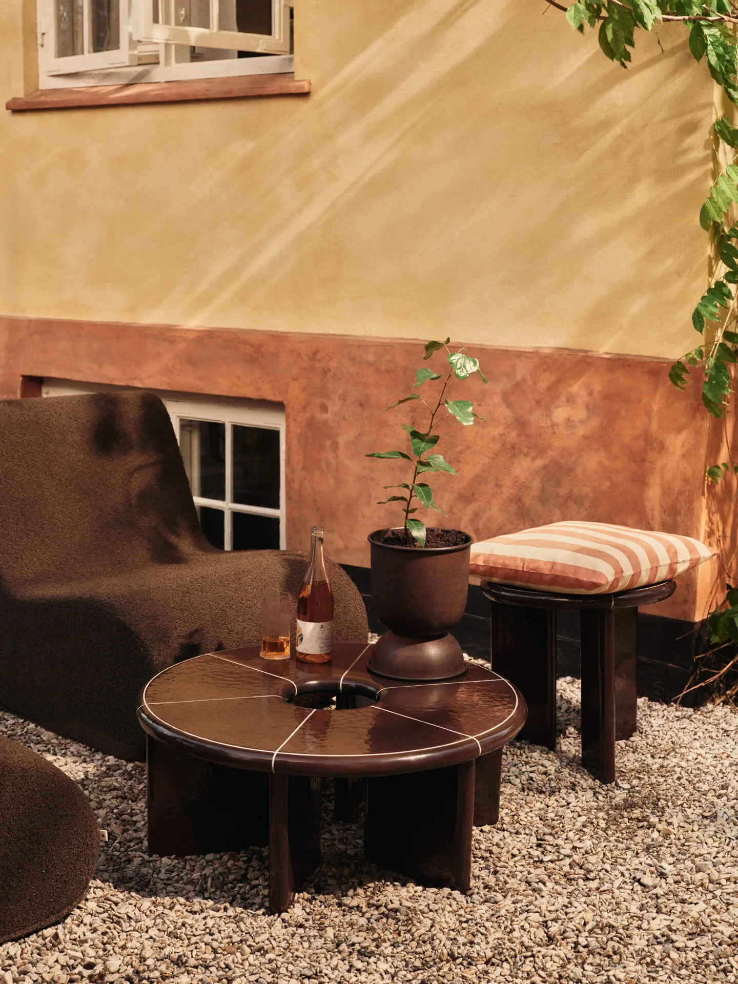 Canapé modulable Rouli center module pure bouclé, Chestnut brown Ferm Living