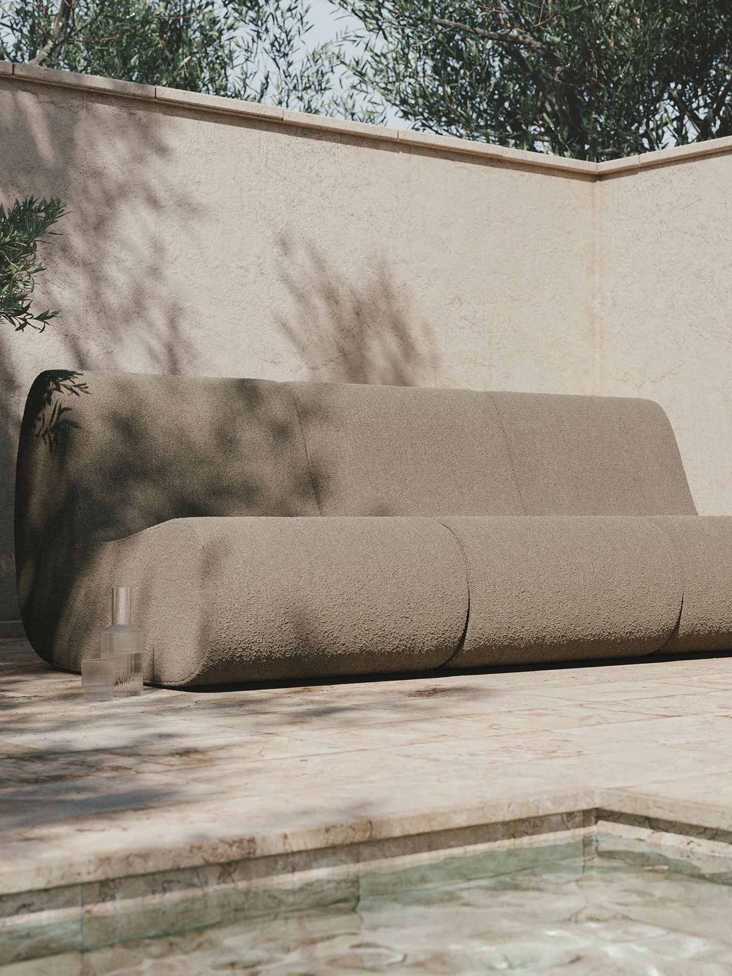 Canapé modulable Rouli center module pure bouclé, Sand Ferm Living