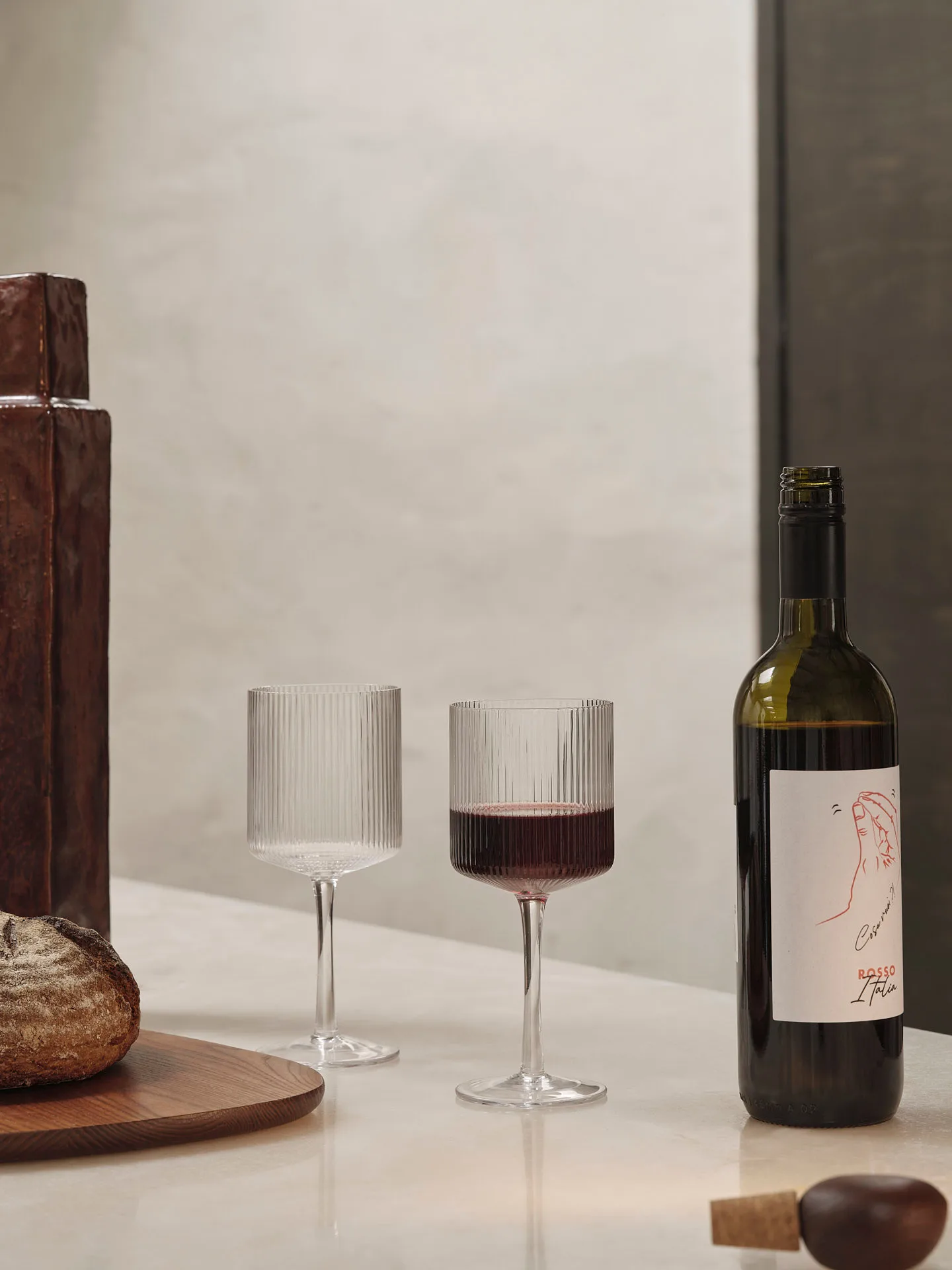 Carafe et verre Ripple 17 pièces - Clair Ferm Living