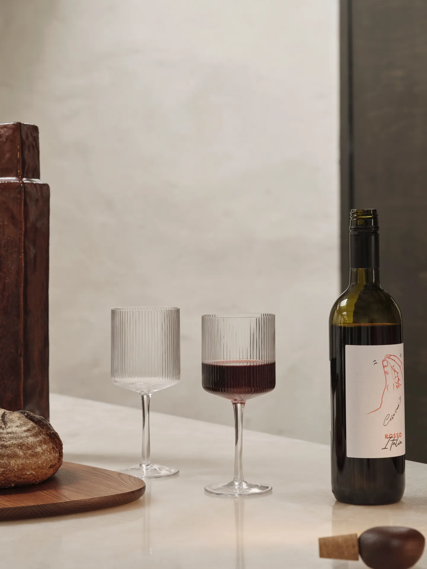 Carafe et verre Ripple 17 pièces - Clair,  Ferm Living