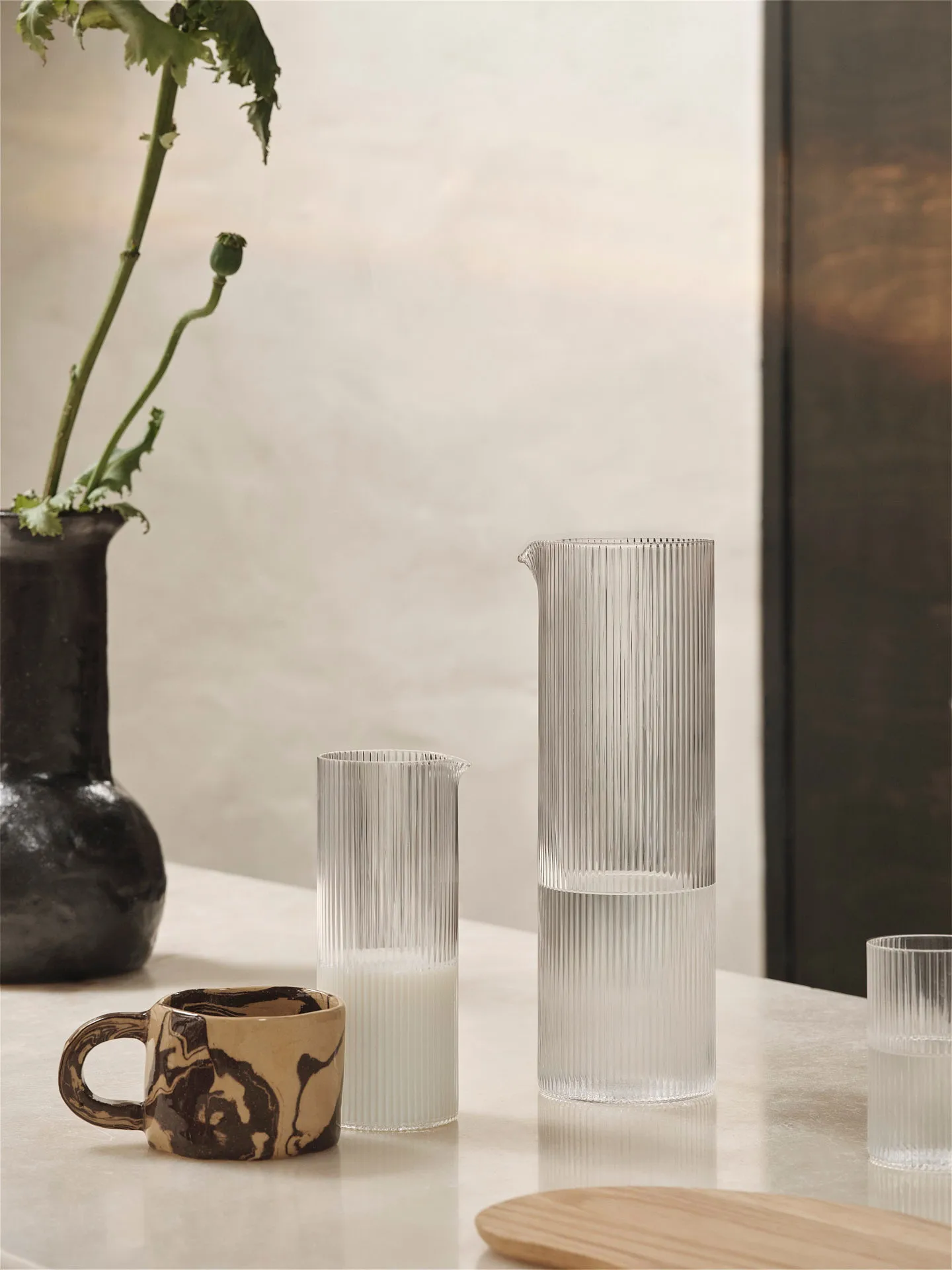Caraffe à eau Ripple 1,12 L, Clear Ferm Living