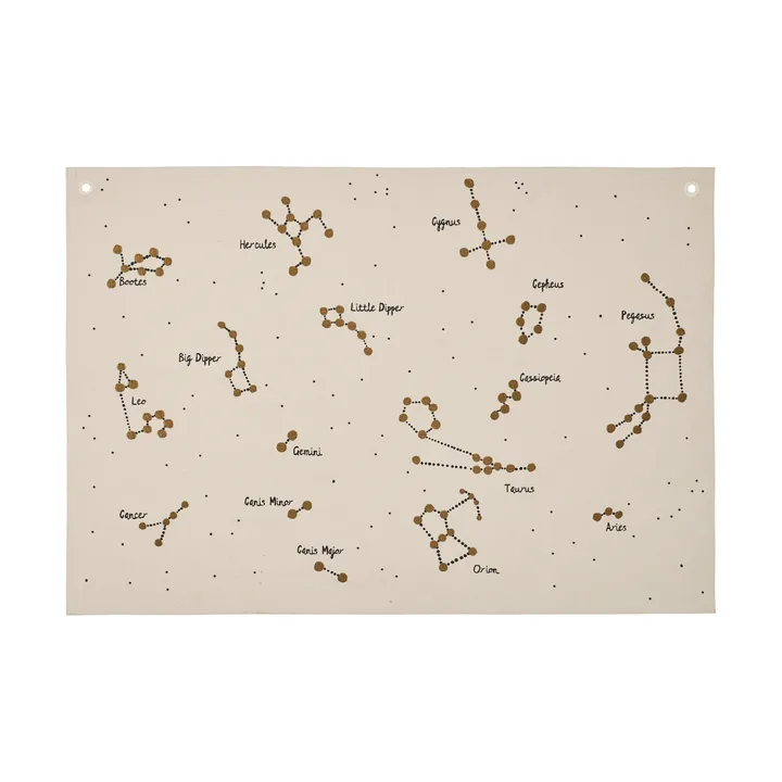 Carte textile Constellation - Non teint, 70x100 cm - Ferm Living