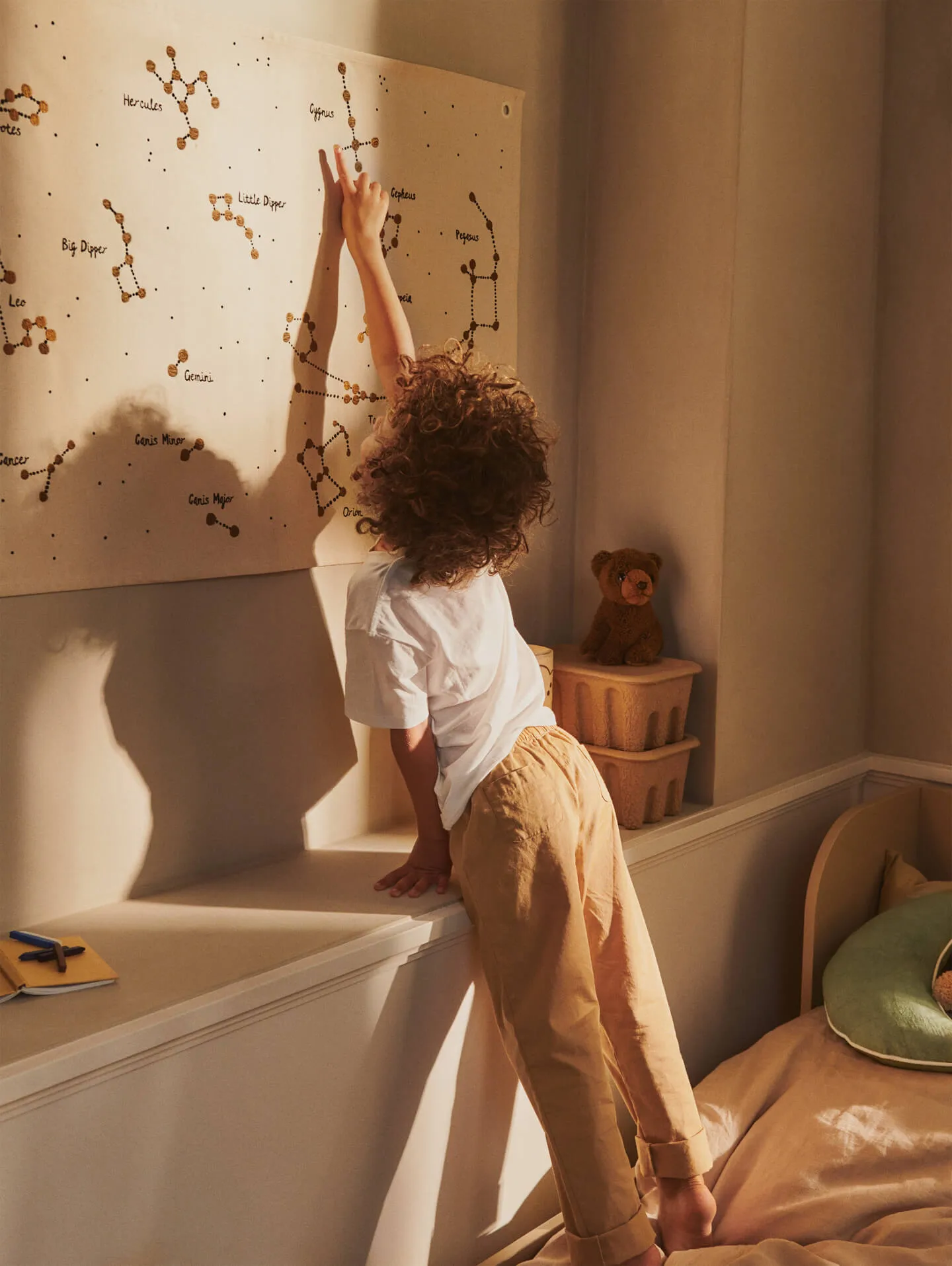 Carte textile Constellation, Non teint, 70x100 cm Ferm Living