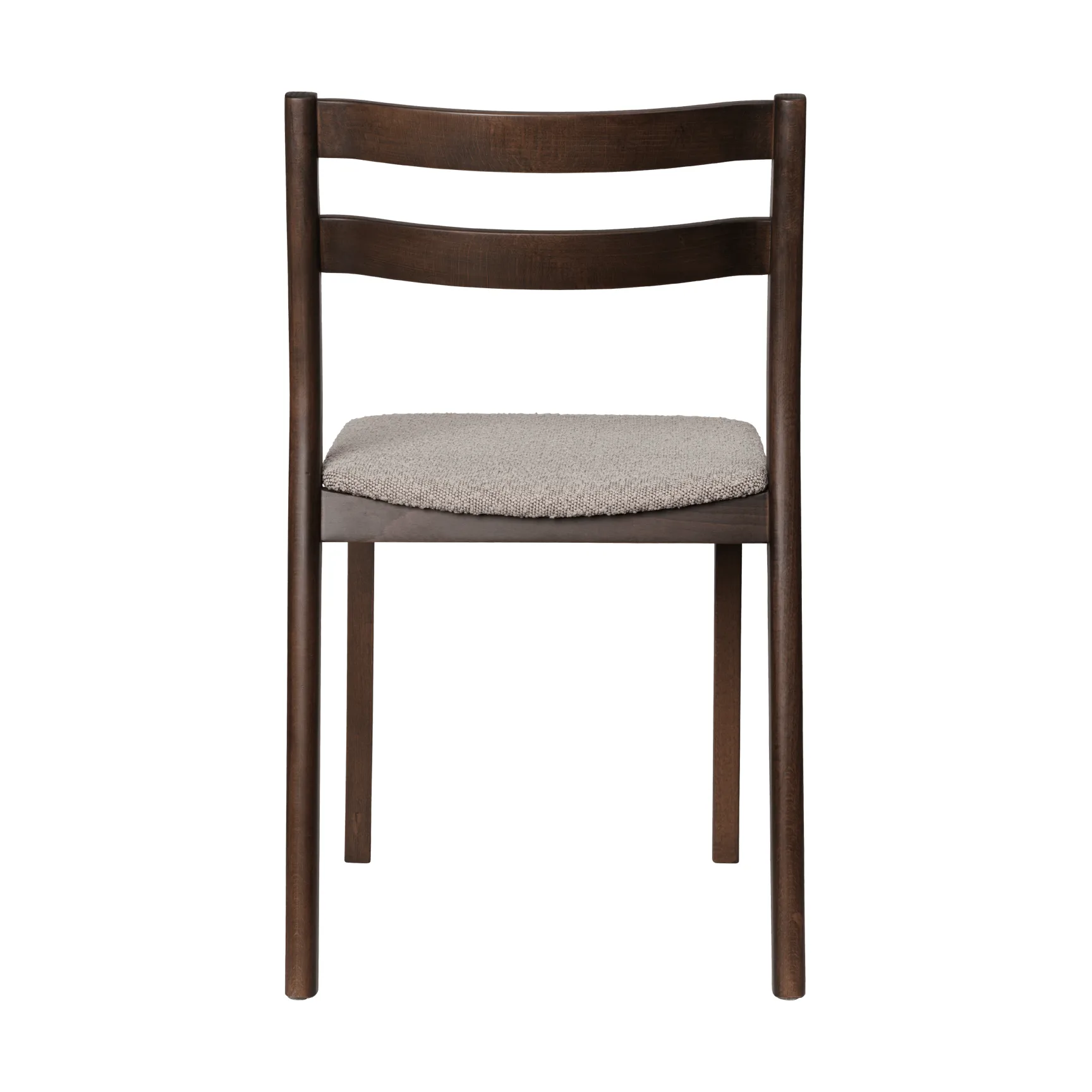 Chaise Boda, Assise rembourrée en bouclé rugueux, chêne foncé teinté-natural Ferm Living