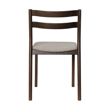 Chaise Boda - Assise rembourrée en bouclé rugueux, chêne foncé teinté-natural - Ferm Living