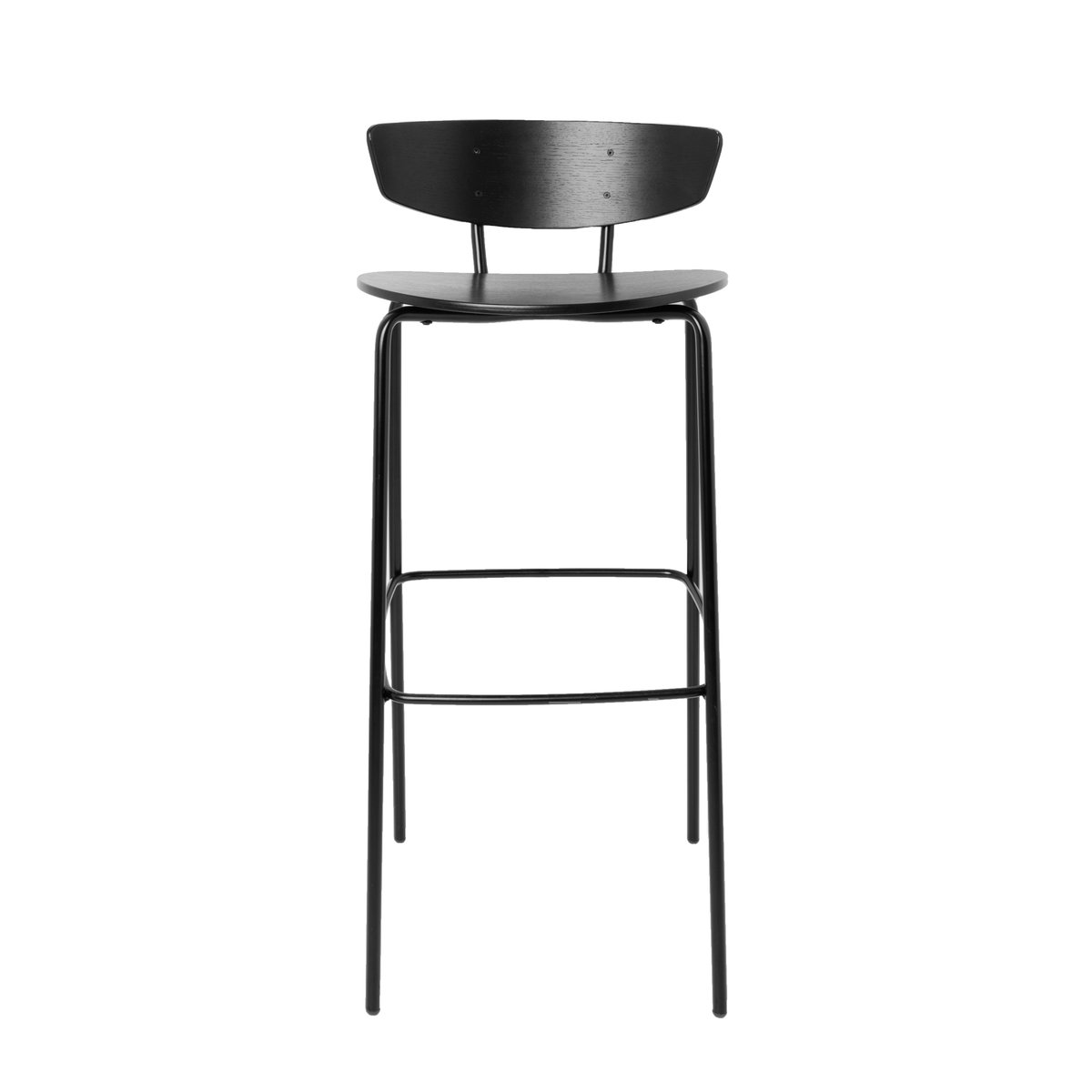 ferm LIVING Chaise de bar Herman haute Noir | Design Scandinave | Tabourets de bar | Noir