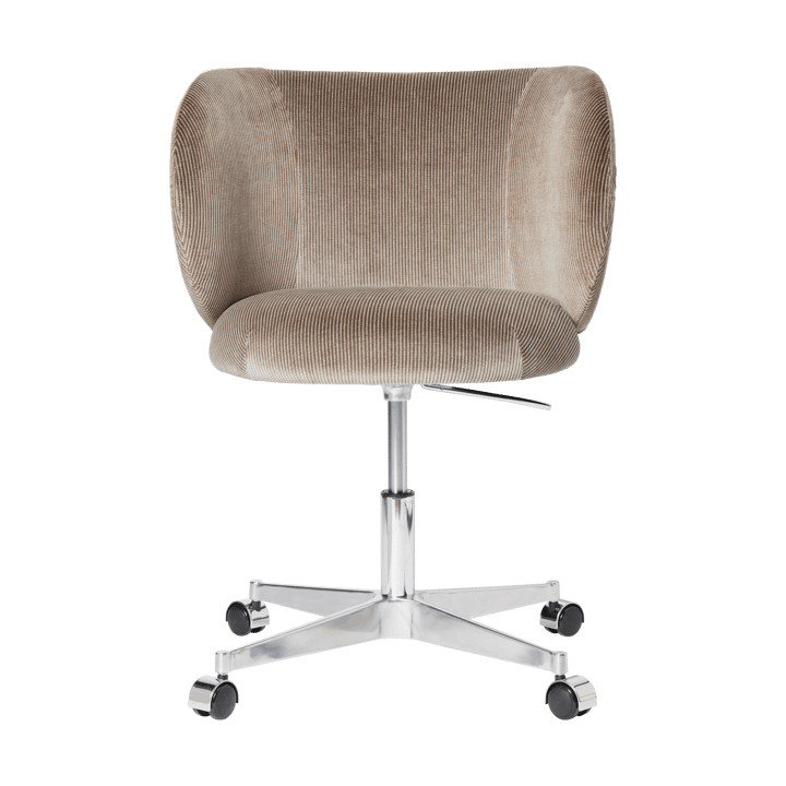 Chaise de dîner Rico sur roues Devoré Velvet - Flint Grey - Ferm Living