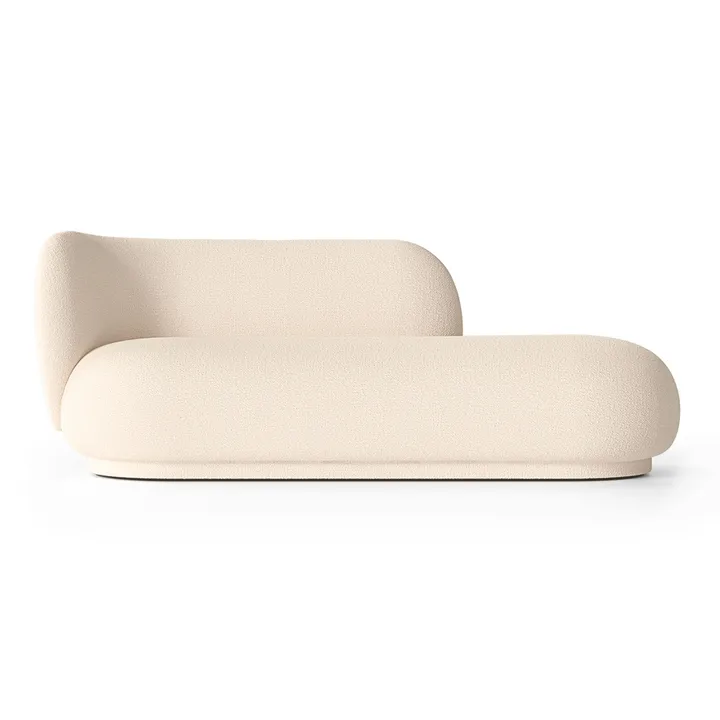 Chaise longue Divan Rico bouclé gauche - Laine blanc cassé - Ferm Living