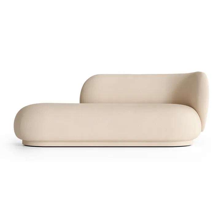 Chaise longue Divan Rico droit - Brossé blanc cassé - Ferm Living