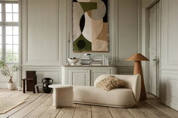 Chaise longue Divan Rico droit - Brossé blanc cassé - Ferm Living