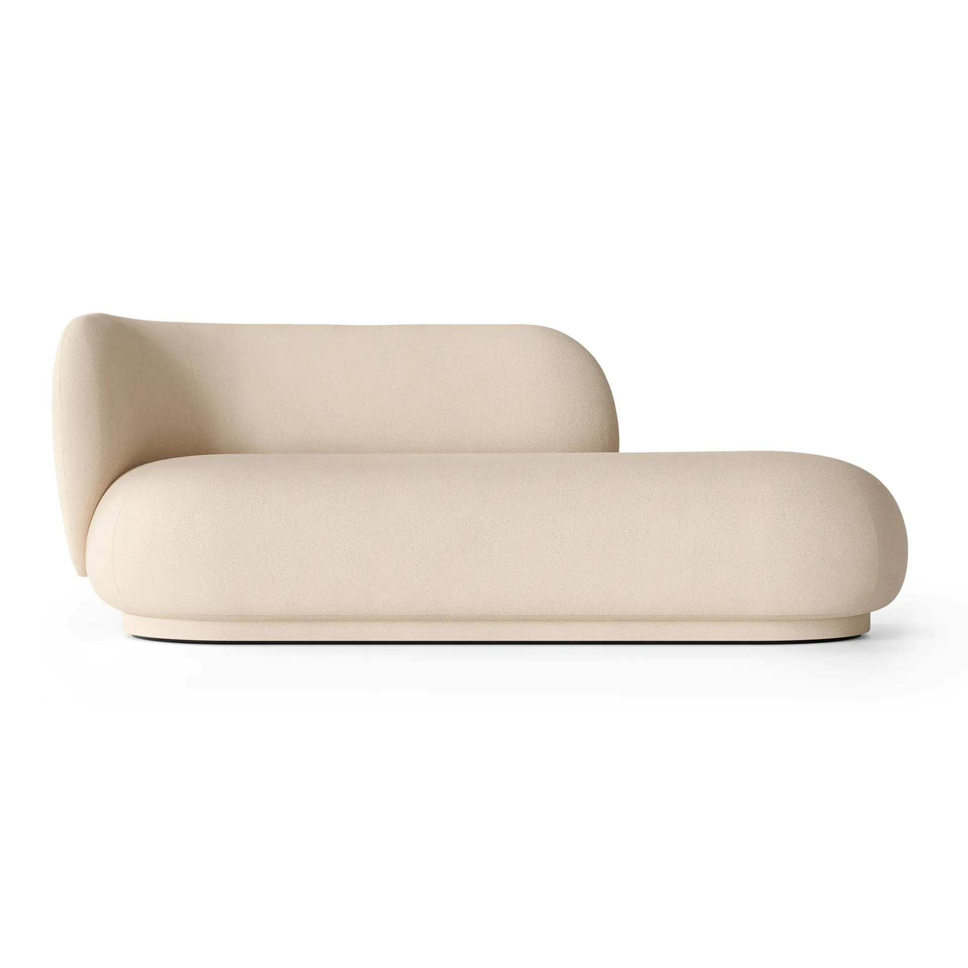 Chaise longue Divan Rico gauche, Brossé blanc cassé Ferm Living