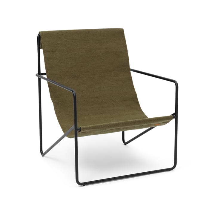 Chaise lounge Desert - olive, structure noire - Ferm LIVING