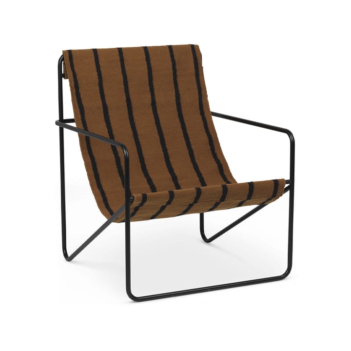 Chaise lounge Desert - stripe, structure noire - Ferm LIVING