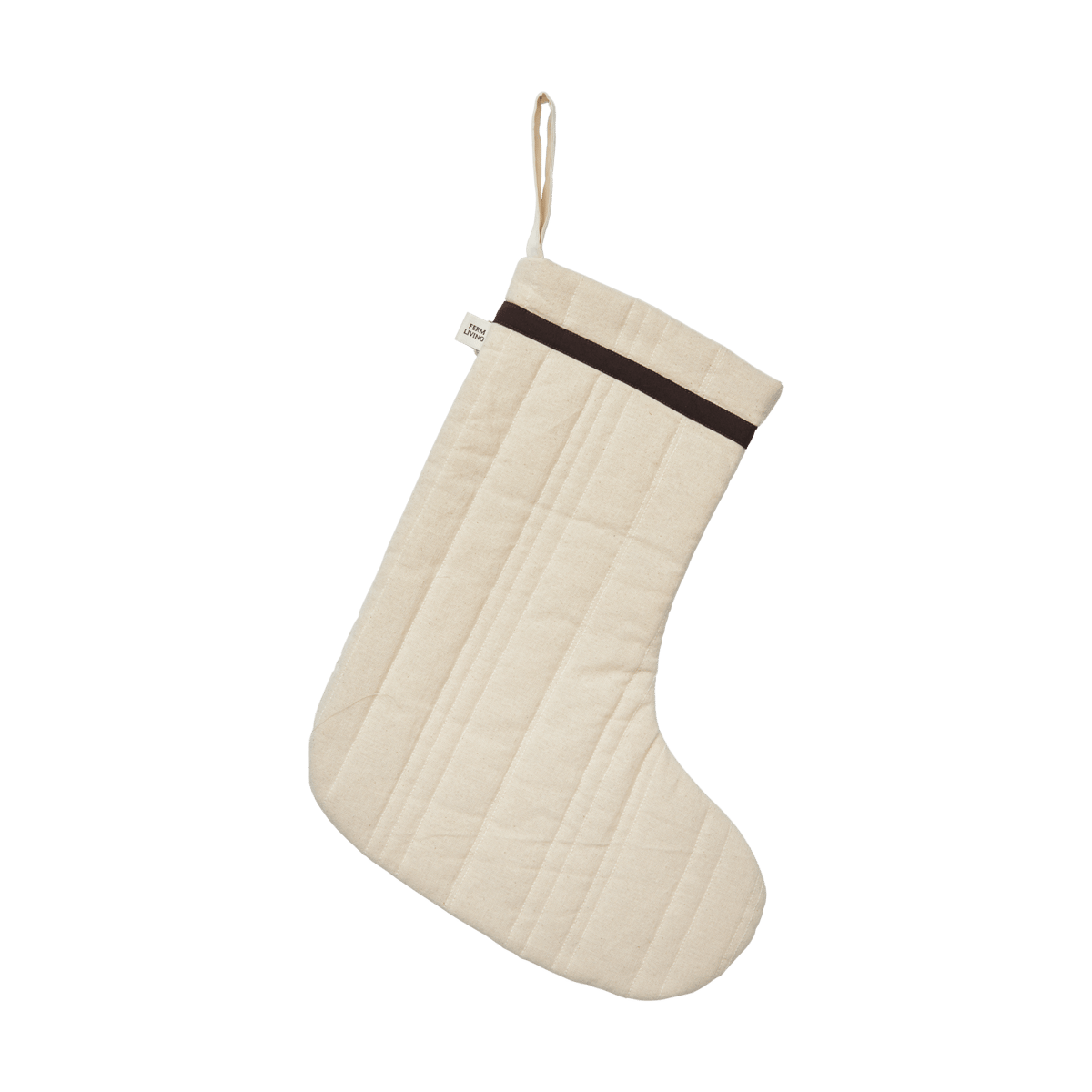 Ferm Living Chaussette de Noël matelassée Vari Cotton-natural