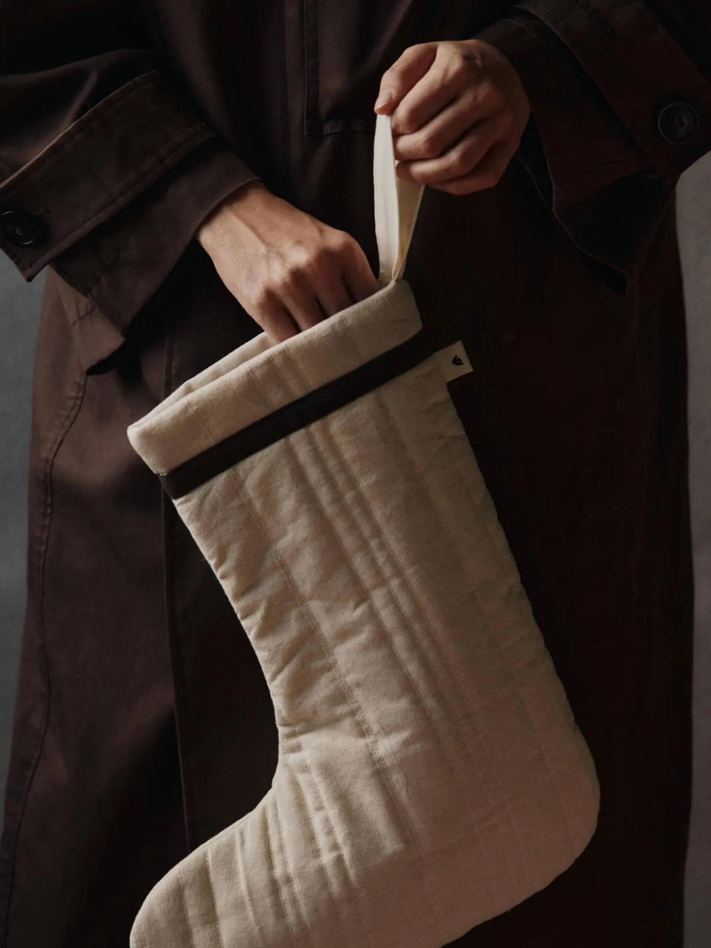 Chaussette de Noël matelassée Vari, Cotton-natural Ferm Living