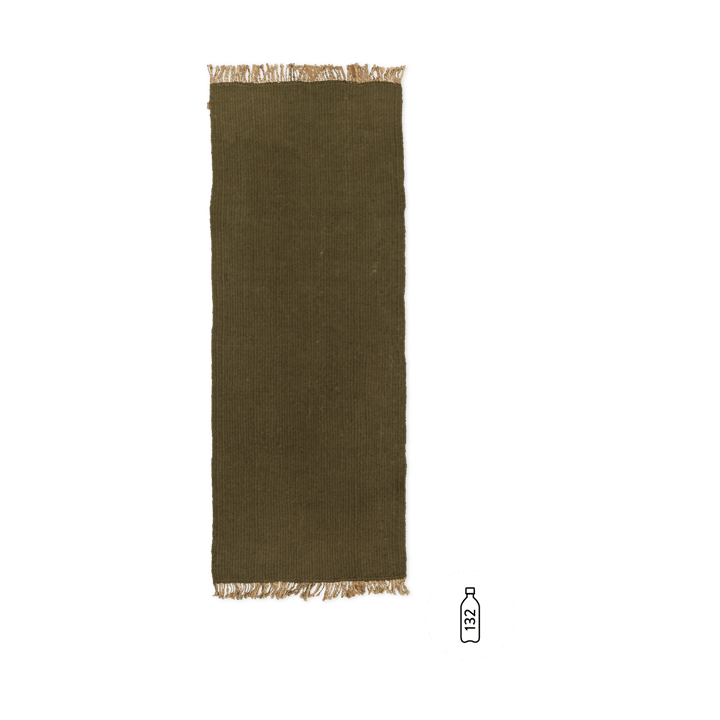 Chemin de couloir Block - Olive-Naturel, 80x200 cm - Ferm LIVING