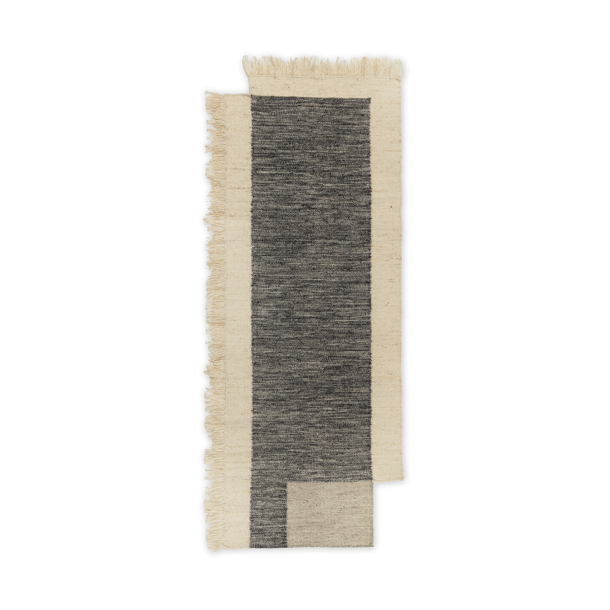 Ferm Living Chemin de couloir Counter Charbon-blanc cassé, 80x200 cm