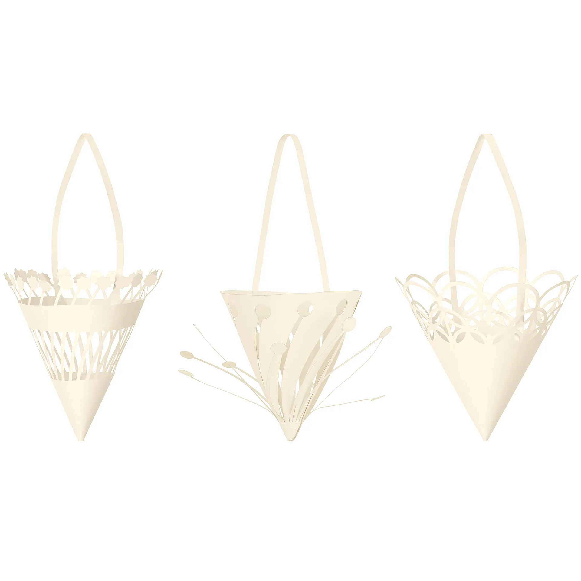 Cône de Noël à suspendre Ø10cm Lot de 3, Off-white Ferm Living
