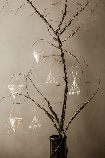 Cône de Noël à suspendre Ø10cm Lot de 3 - Off-white - Ferm Living