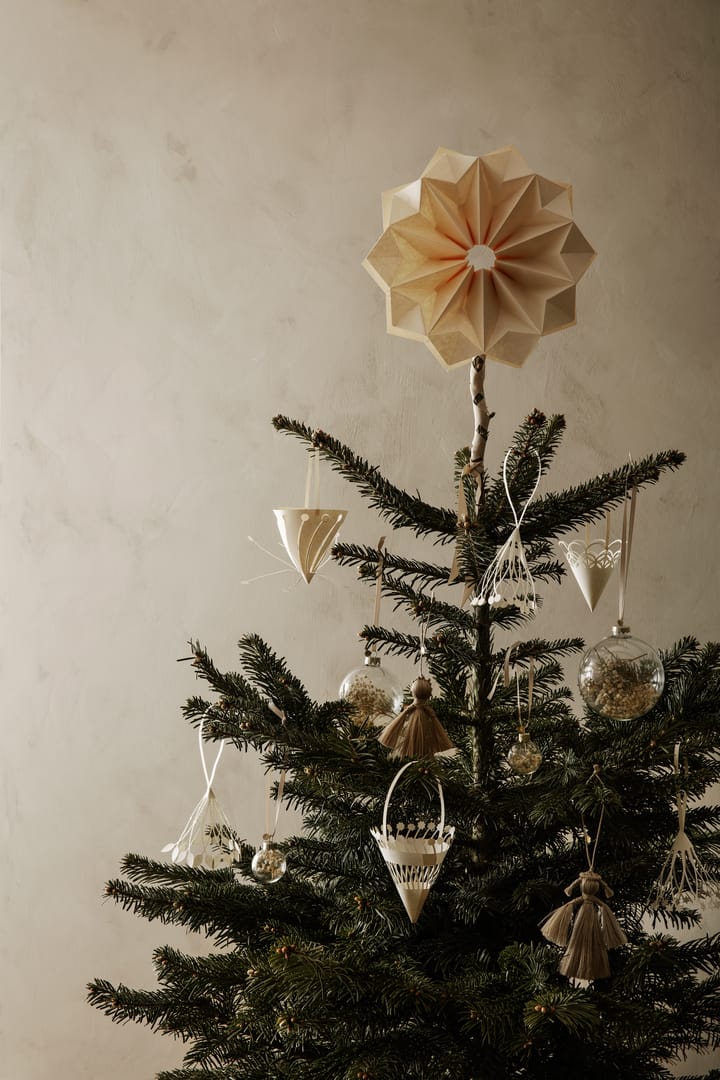 Cône de Noël à suspendre Ø10cm Lot de 3, Off-white Ferm Living