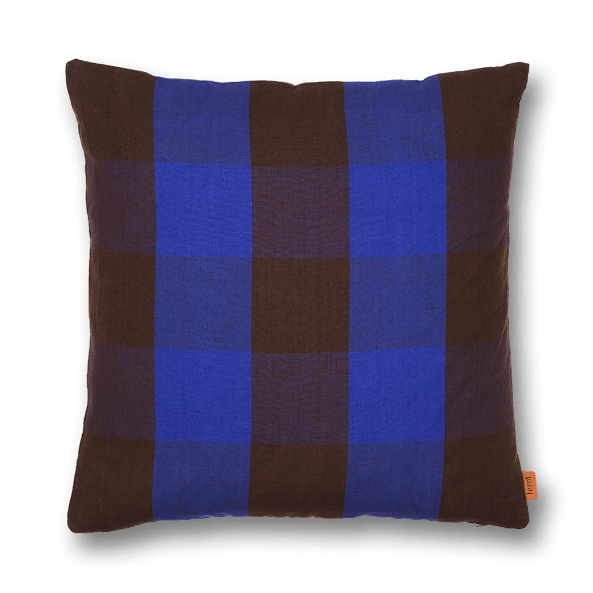 Coussin Grand 50x50 cm, Chocolate-bright blue Ferm Living