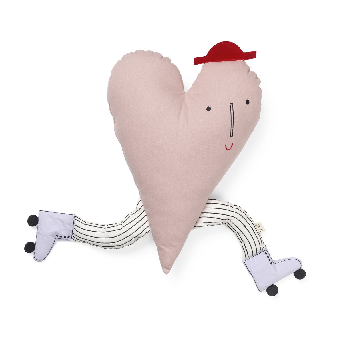 ferm LIVING Coussin Heart Dusty rose | Design Scandinave | Accessoires pour chambre d'enfants | Rose