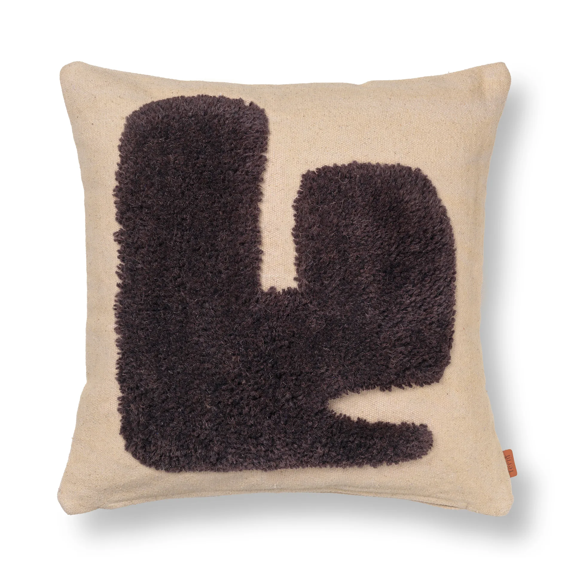 Coussin Lay 50x50 cm, Sable / Brun foncé Ferm Living