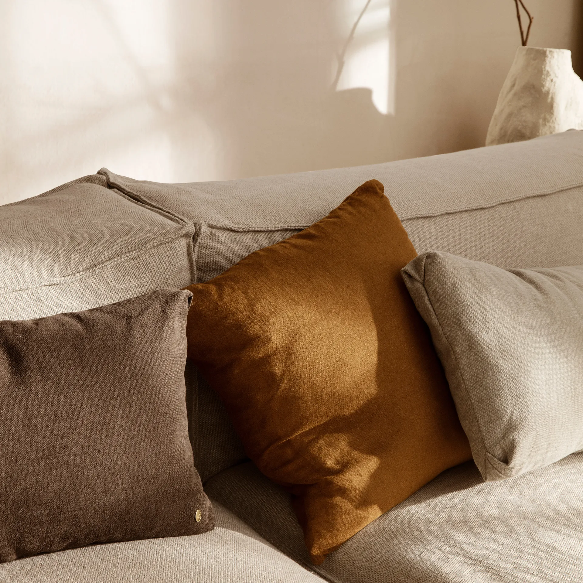 Coussin Linen 50x50 cm, Sugar kelp Ferm Living