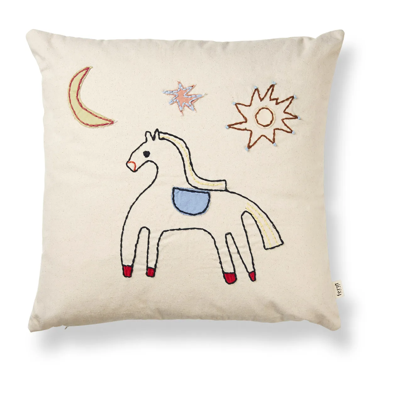 Ferm Living Coussin Naive 40x40 cm Horse | Design Scandinave | Coussins | Beige