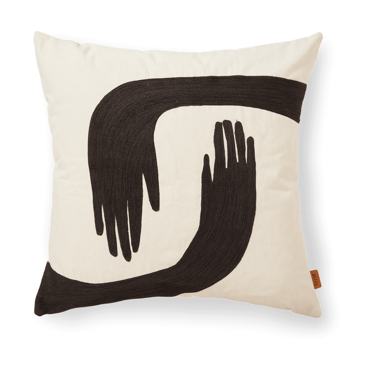 Ferm Living Coussin Pose 50x50 cm Coffee-undyed | Design Scandinave | Coussins | Blanc