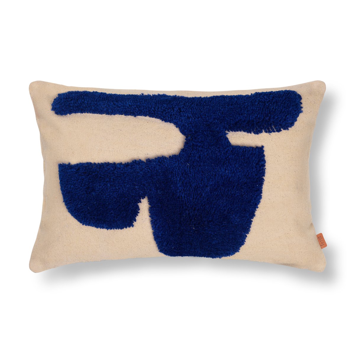 ferm LIVING Coussin rectangulaire Lay 40x60 cm Sable / Bleu vif